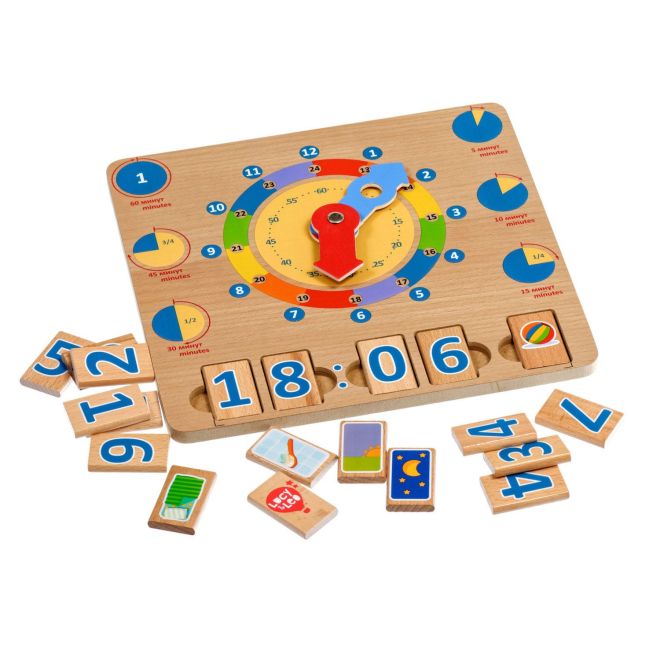 Lucy & Leo Učíme se hodiny – dřevěná naučná hrací deska