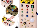 Dřevěná montessori manipulační deska s LED diodami