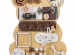 Kruzzel dřevěná manipulační tabule (busy board) medvídek 10v1