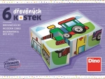 Dřevěné kostky Doprava – 6 kostek