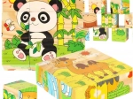 Dřevěné edukační puzzle Safari 3D 6v1