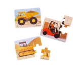 Puzzle 3v1 stavební stroje od Bigjigs Toys
