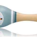 Modrá dřevěná rumba koule s liškou