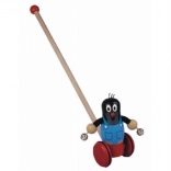 Dřevěná tlačná hračka Krteček s rolničkami