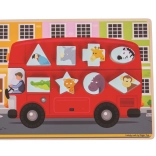 Bigjigs Toys vkládací puzzle autobus se zvířátky