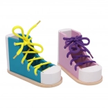 Small Foot sada hra Zavaž si tkaničku – dřevěné boty, 2 ks