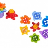 Stohovací kelímky do vody a písku – mořská zvířátka, 7 dílů