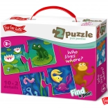 Far Far Land Puzzle párovací domečky zvířat