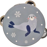 dětský tamburína s motivem tuleně 13 cm