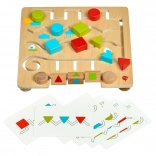 Dřevěné bludiště s geometrickými tvary a předlohami LUCY & LEO