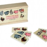 Dřevěné domino zvířátka pana Müllera, 28 dílků v krabičce