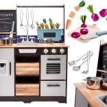 Dřevěná dětská kuchyňka LOFT 96 cm s doplňky