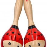 Dřevěné rumba koule beruška – sada 2 ks