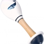 Dřevěný maracas s velrybou pro děti
